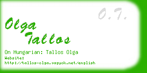 olga tallos business card